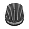 ALUMINUM 15" OVAL AIR CLEANER PAPER FILTER POLISHED FINNED - BLACK