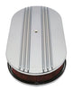15 Inch Oval Air Cleaner Set Partial Finned Top Chrome Aluminum Paper Filter