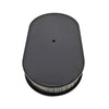 For Chevy Ford 15" Oval Black Aluminum Air Cleaner - Smooth