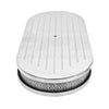 ALUMINUM 19" OVAL DUAL QUAD AIR CLEANER PAPER FILTER BALL MILLED - POLISHED
