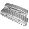 Aluminum For Chevy Sb 283 400 Short Valve Cover Full Finned - Polished W/O Holes