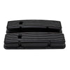 FOR 58-86 CHEVY SB 283 305 400 SHORT ALUMINUM VALVE COVERS POLISHED FINNED BLACK