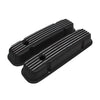 PONTIAC 326-455 POLISHED ALUMINUM VALVE COVERS - FINNED BLACK