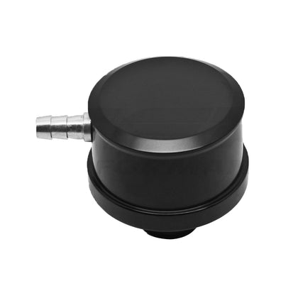 For Chevy Ford Black Billet Aluminum Breather W/ Pcv Valve - Smooth