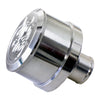 Flamed Chrome Aluminum Push-In Breather For Chevy Ford Valve Cover Holes