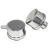 BILLET ALUMINUM ROUND PUSH IN BREATHER PCV SET FLAMED - CHROME