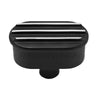 CHEVY-FORD ALUMINUM BREATHER POLISHED FINNED - BLACK