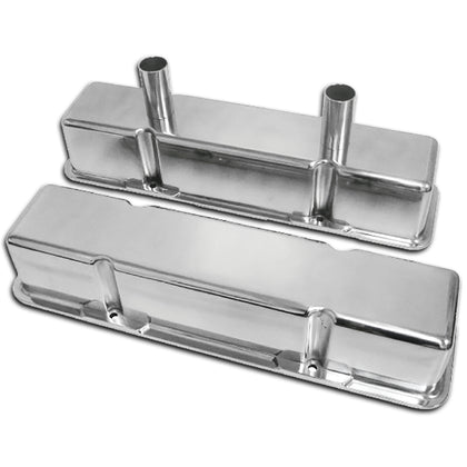 FOR 1958-1986 CHEVY SMALL BLOCK TALL POLISHED TRACK RACING VALVE COVERS SMOOTH