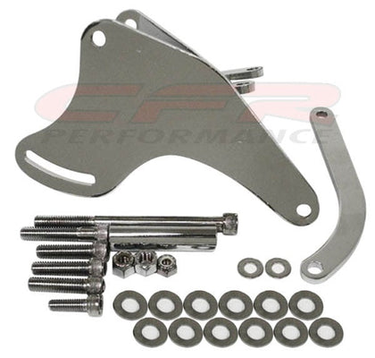 For Chevy SMALL BLOCK AIR CONDITIONER (A-C) BRACKET SET (SWP) - CHROME