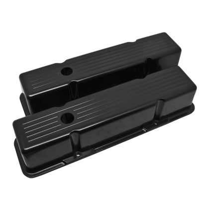 Black Ball Milled Aluminum Tall Valve Covers For Chevy SB 283 305 327 350 400