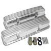 ALUMINUM For 58-86 CHEVY SB 283-400 TALL VALVE COVERS FINNED POLISHED W/O HOLES