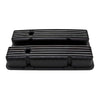 FOR 1958-86 CHEVY SB 283 305 327 350 400 TALL VALVE COVERS FINNED BLACK ALUMINUM