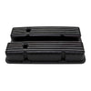 ALUMINUM For 1958-86 CHEVY SB 283-400 TALL VALVE COVERS FULL FINNED - BLACK