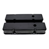 For 1958-86 Chevy Small Block Tall Black Aluminum Valve Covers - Smooth