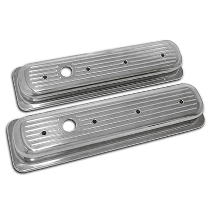 For 1987-97 CHEVY SHORT POLISHED CENTER BOLT VALVE COVERS BALL MILLED