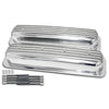 For 1987-97 CHEVY SHORT POLISHED CENTER BOLT VALVE COVERS FULL FINNED HOLELESS
