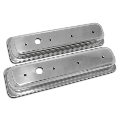 For 1987-97 Chevy 5.0L & 5.7L Short Polished Al Center Bolt Valve Covers Smooth