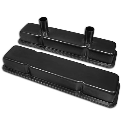 fit 58-86 Chevy Small Block Circle Track Racing Steel Valve Covers - Black