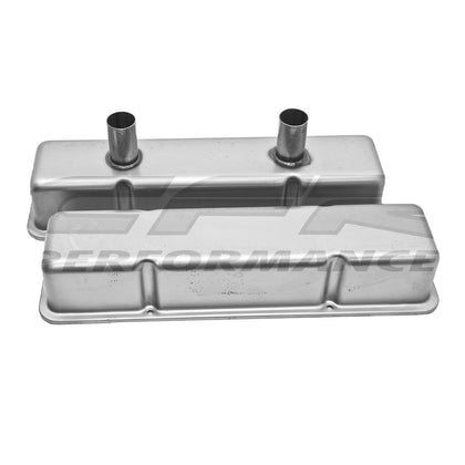 RAW STEEL CIRCLE TRACK RACING VALVE COVERS FOR 58-79 CHEVY SB 283 305 327 350