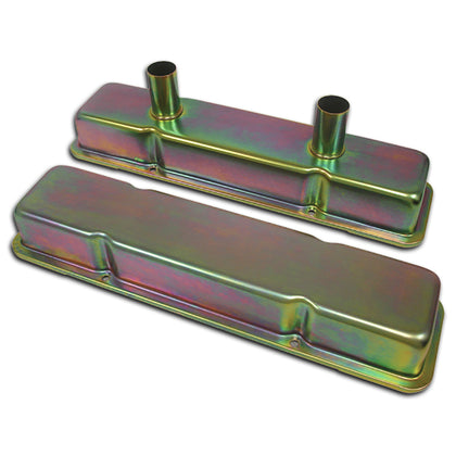 STEEL For 1958-79 CHEVY SB 283-350 CIRCLE TRACK RACING VALVE COVERS - ZINC