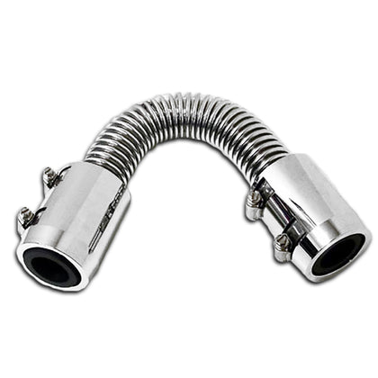 12 IN STAINLESS CHROME RADIATOR HOSE KIT WITH REDUCERS AND CLAMPS FOR CHEVY-FORD