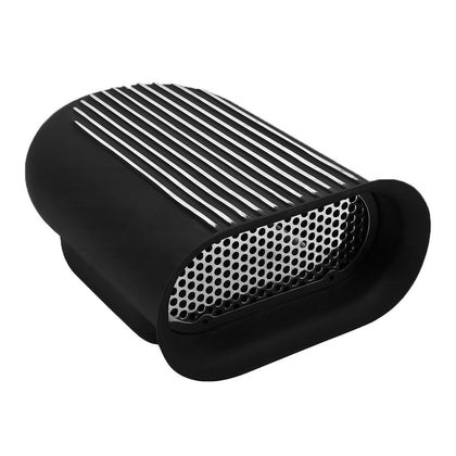 Single 4 Barrel Scoop, Hilborn Style, Finned - Black