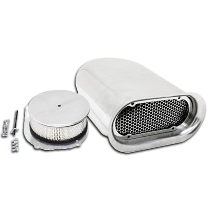 Hilborn Style Single 4 Barrel Hood Scoop Smooth Polished Aluminum