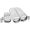 For Chevy Ford Shotgun Style Aluminum Double Scoop Dual 4 Barrel - Smooth