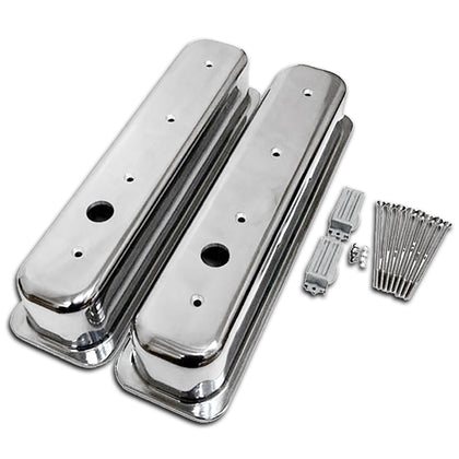 For 1987-97 CHEVY 5.0L & 5.7L TALL POLISHED Al. CENTER BOLT VALVE COVERS SMOOTH