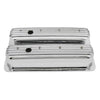 FOR 1987-97 CHEVY 5.0L 5.7L TALL CHROME ALUMINUM CENTER BOLT VALVE COVERS FINNED