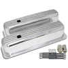 POLISHED ALUMINUM CENTER BOLT TALL VALVE COVERS FINNED FOR 87-97 CHEVY 5.0L 5.7L