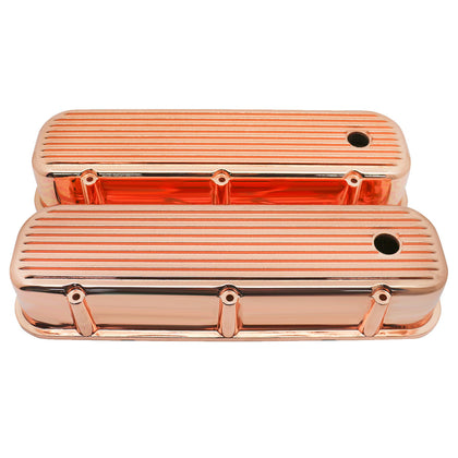 FOR 1965-1995 CHEVY BB 396 427 454 502 TALL ALUMINUM VALVE COVERS FINNED COPPER