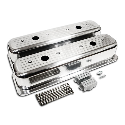 For 1987-97 CHEVY 5.0L & 5.7L TALL POLISHED CENTER BOLT VALVE COVERS BALL MILLED