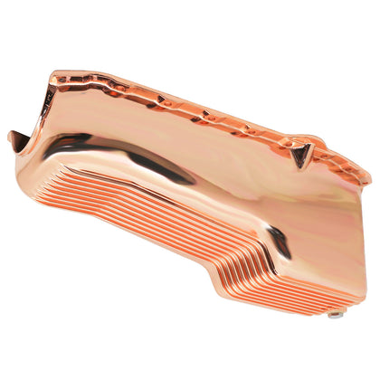 For 1958-79 CHEVY SMALL BLOCK Al. STOCK CAPACITY OIL PAN RETRO FINNED COPPER