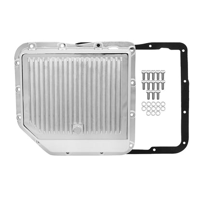 For Chevy-GM TURBO TH-350 ALUMINUM TRANSMISSION PAN KIT DEEP FINNED - CHROME