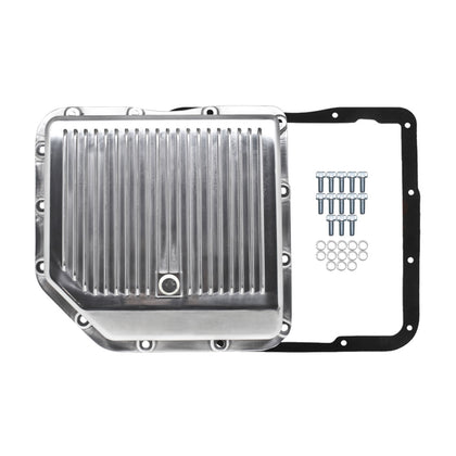 For Chevy GM Turbo 350 TH350 Aluminum Transmission Pan Kit Deep Finned Polished