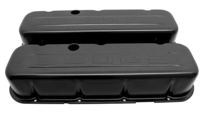 Steel For 1965-2000 Chevy Bb 502 Tall Valve Covers C.I.D 502 Logo - Black