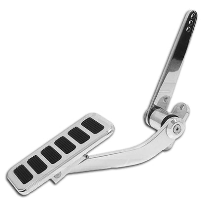 Gas Pedal Polished Aluminum Firewall Mount 2 x 4.5 Inches Rubber Non-Slip Pads