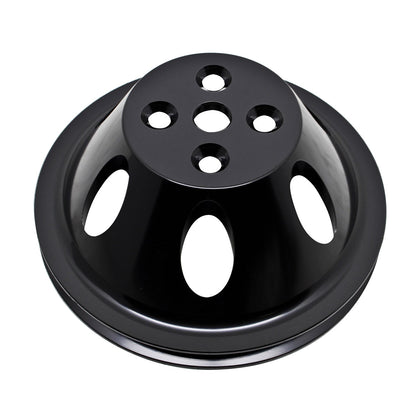 For Chevy Big Block Black Aluminum Water Pump Pulley - 1 Groove (Short)