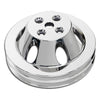 ALUMINUM for chevy BB WATER PUMP PULLEY 2 GROOVE (SHORT) SWP - CHROME