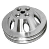 ALUMINUM for chevy BB WATER PUMP PULLEY 2 GROOVE (SHORT) SWP - POLISHED