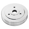 ALUMINUM for chevy BB CRANK PULLEY 2 GROOVE (SHORT) SWP - CHROME