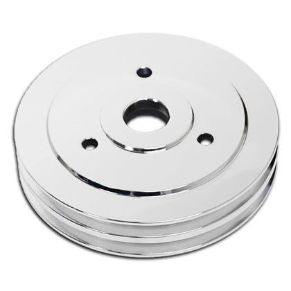 For CHEVY BIG BLOCK MACHINED ALUMINUM CRANK PULLEY - 2 GROOVE (SHORT)