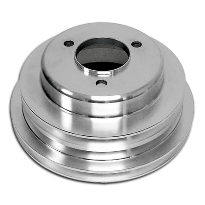 3 Groove Crank Pulley Machined Finish For 69-85 Big Block Chevy 396 454 With LWP
