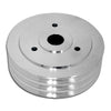 ALUMINUM for chevy BB CRANK PULLEY - 3 GROOVE (SHORT) SWP - POLISHED