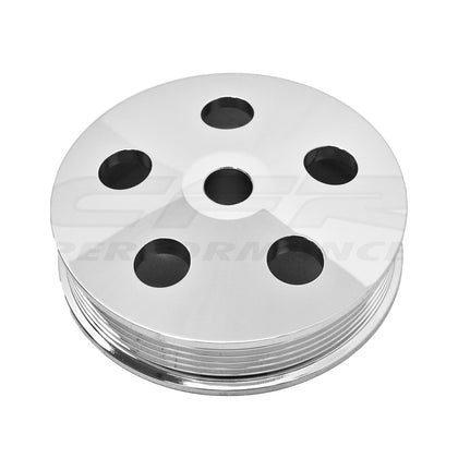 For Chevy Ford Gm Al Press Type Ii Power Steering Pump Serpentine Pulley Chrome