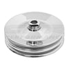 Chrome Steel Key Way Power Steering Pump Pulley 2 Groove V Belt For Chevy GM