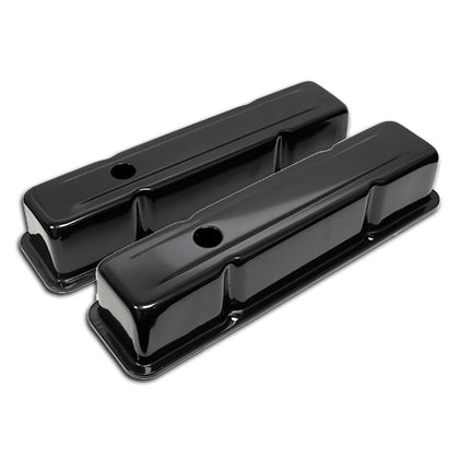 FOR 1958-86 CHEVY SMALL BLOCK 283-305-327-350-400 TALL STEEL VALVE COVERS BLACK
