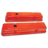 STEEL For 1958-86 CHEVY SB 283 305 327 350 400 TALL VALVE COVERS SMOOTH - ORANGE