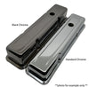 FOR 1958-1986 CHEVY SMALL BLOCK SHORT STEEL VALVE COVERS BLACK CHROME